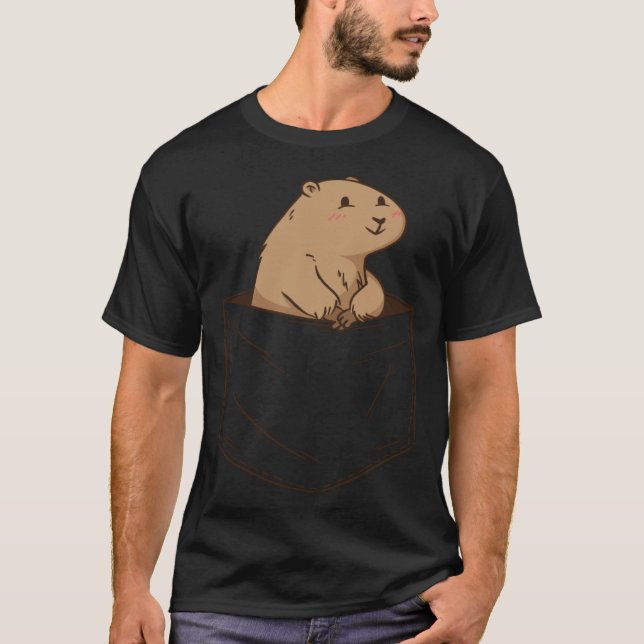 Cute Prairie dog animal in the pocket gag humor fo T-Shirt (Front)