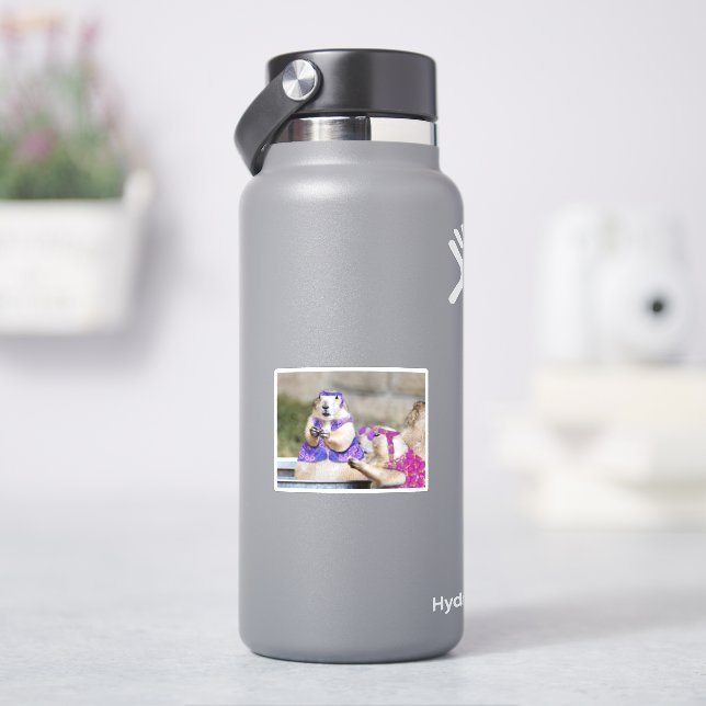 Cute Prairie Dog Hippies Sticker (HydroFlask)