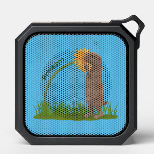 Cute prairie dog sniffing flower cartoon bluetooth speaker