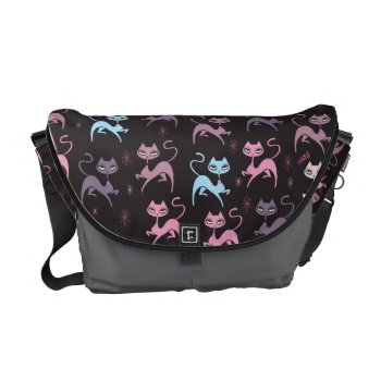 Cute Prancing Cat Messenger Bag By Fluff by FluffShop at Zazzle