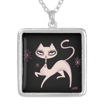 Cute Prancing Cat Necklace By Fluff by FluffShop at Zazzle
