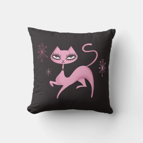 Cute Prancing Cat Pillow by Fluff