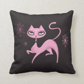 Cute Prancing Cat Pillow By Fluff by FluffShop at Zazzle