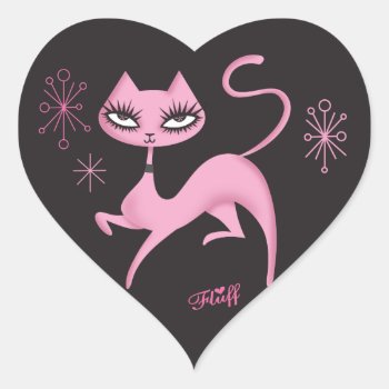 Cute Prancing Cat Sticker By Fluff by FluffShop at Zazzle