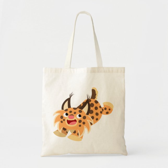 Cute Prankish Cartoon Bobcat Bag (Front)