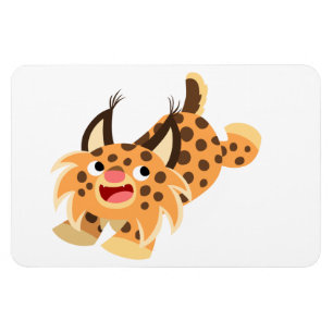Cute Prankish Cartoon Bobcat Flexible Magnet