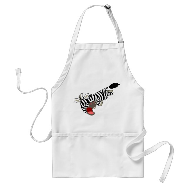Cute Prankish Cartoon Zebra Apron (Front)
