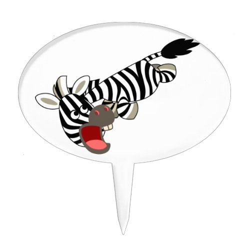 Cute Prankish Cartoon Zebra Cake Pick