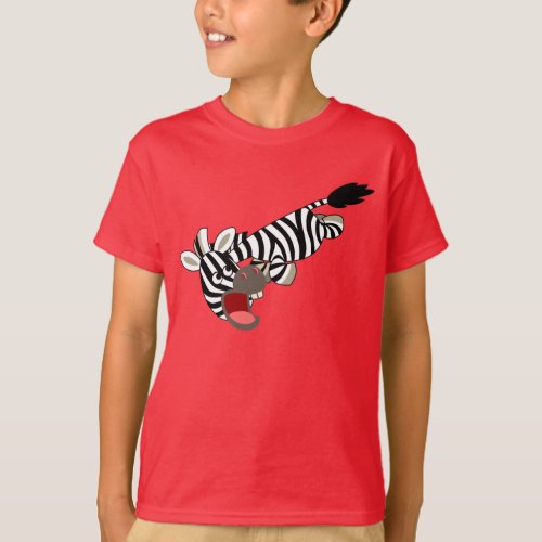 Cute Prankish Cartoon Zebra Children T_Shirt