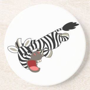 Cute Prankish Cartoon Zebra Coaster