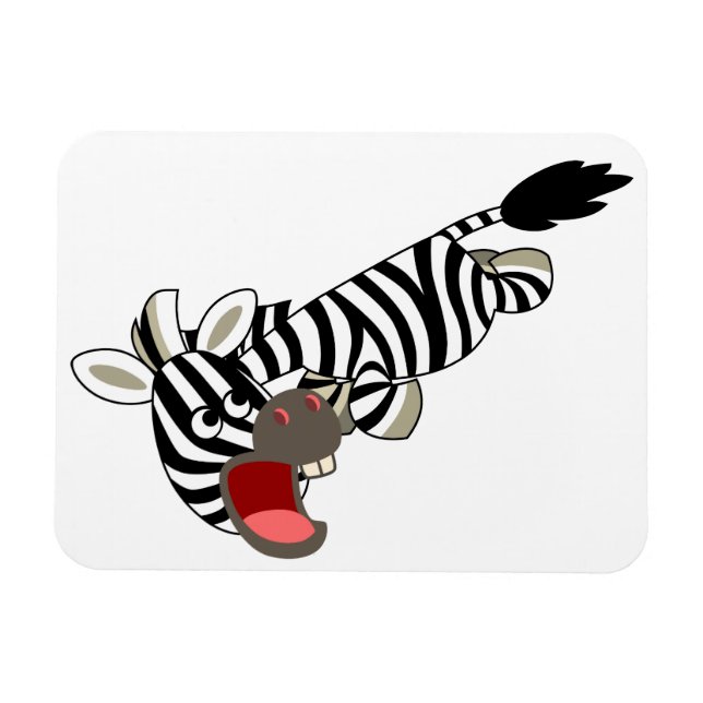 Cute Prankish Cartoon Zebra Flexible Magnet (Horizontal)