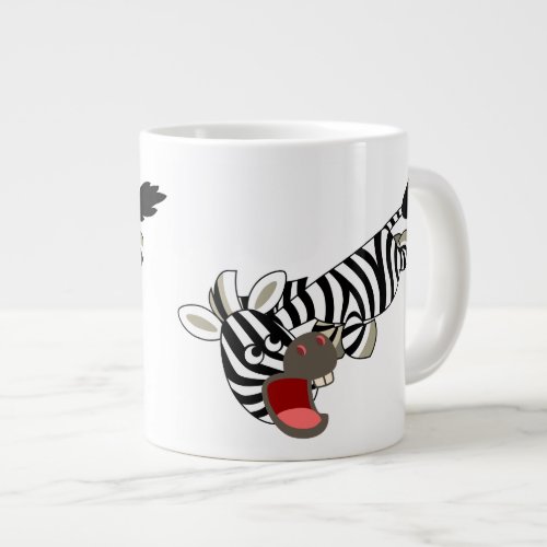 Cute Prankish Cartoon Zebra Jumbo Mug