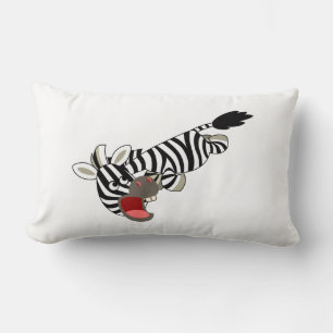Cute Prankish Cartoon Zebra Pillow