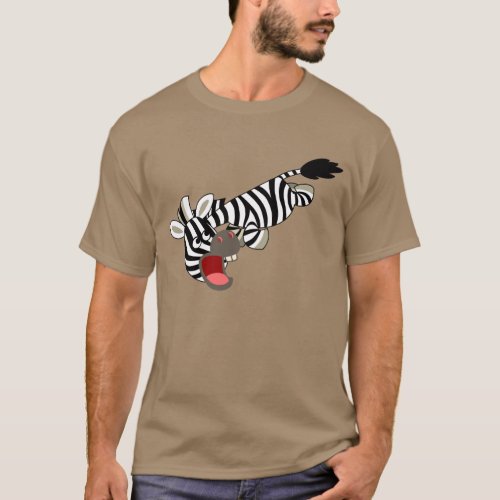 Cute Prankish Cartoon Zebra T_Shirt