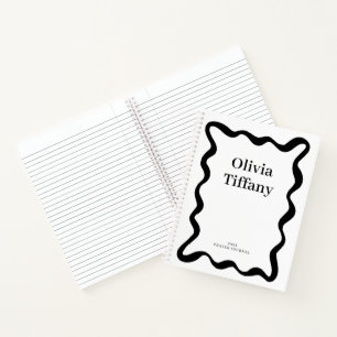 Cute Prayer Journal Black and White Name Year
