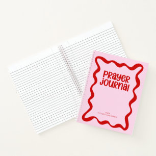 Cute Prayer Journal Pink and Red Custom Name Year