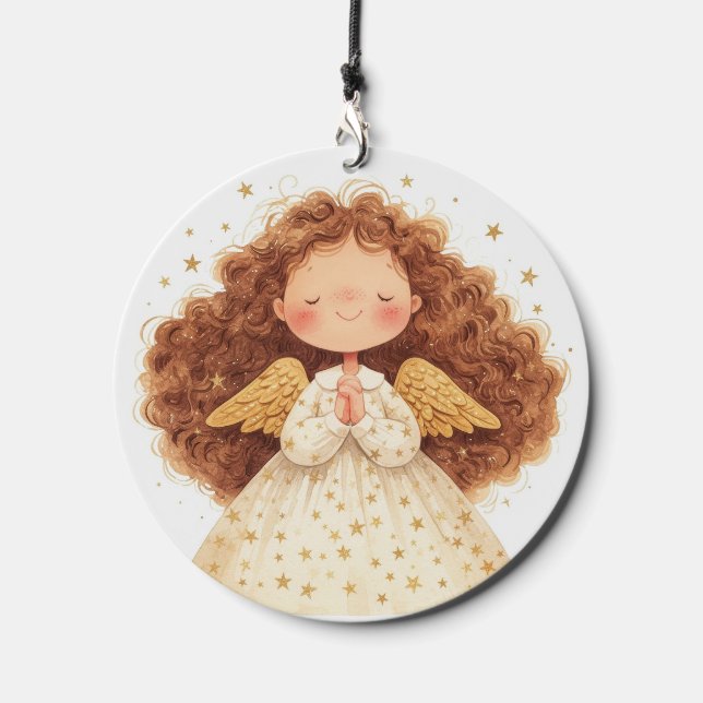 Cute Praying Angel  Wind Chime (Front)