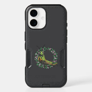 Cute Praying Mantis And Mountain Laurel Blossom iPhone 16 Case