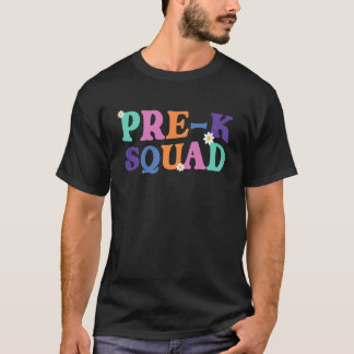 Cute Pre-K Squad Retro Groovy Preschool Student Te T-Shirt