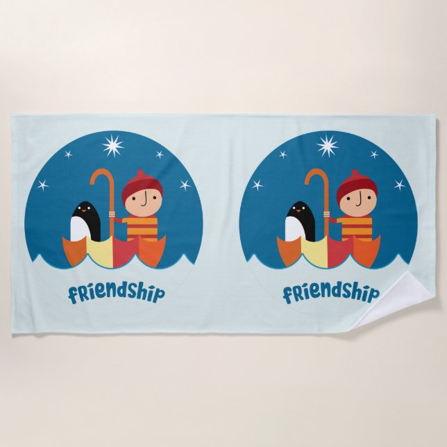 Cute Pre School K Lost And Found Friendship Beach Towel (Front)