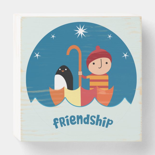 Cute Pre School K Lost And Found Friendship Wooden Box Sign (Front Horizontal)