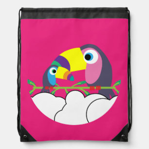 Cute Pre School Pre Schooler Kids Toucan Thr Drawstring Bag