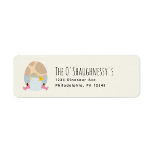 Cute Preggosaurus Dinosaur Egg Girl Baby Shower Label