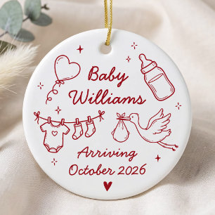 Cute Pregnancy Announcement Ceramic Ornament