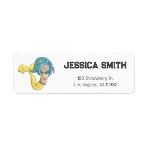 Cute Pregnant Mermaid Return Address Label