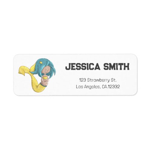Cute Pregnant Mermaid Return Address Label