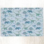 Cute Prehistoric Blue Dinosaur Pattern Placemat<br><div class="desc">Adorable and not very scary dimpsaur pattern on a blue background for your favorite paleontologist.
Tyrannosaurus rex,  Spinosaurus,  Stegosaurus,  Diplodocus and Triceratops.</div>