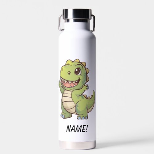 cute prehistoric dinosaur cartoon t rex water bottle
