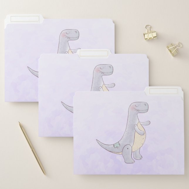 Cute Prehistoric Dinosaur Toy Watercolor  File Folder (Set)