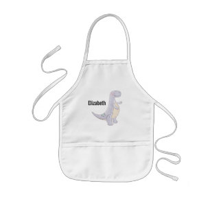 Cute Prehistoric Dinosaur Toy Watercolor Kids' Apron