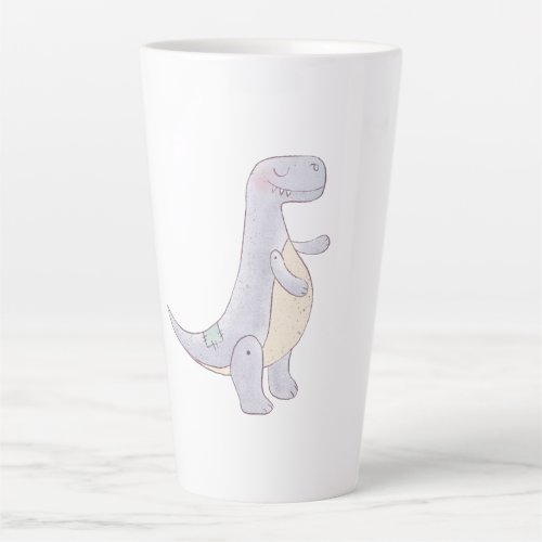 Cute Prehistoric Dinosaur Toy Watercolor  Latte Mug