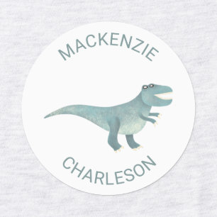 Cute Prehistoric T-Rex Dinosaur Personalized Kids' Labels