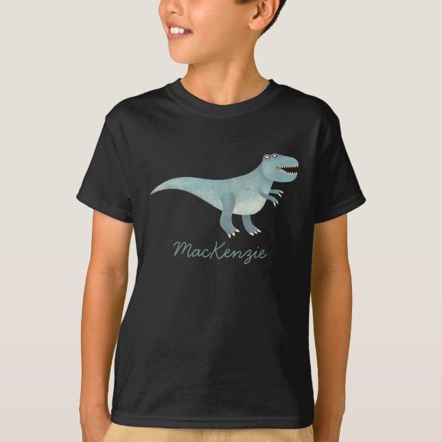 Cute Prehistoric T-Rex Dinosaur Personalized T-Shirt (Front)
