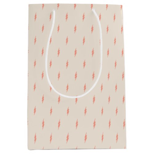 cute preppy aesthetic pink lightning bolt medium gift bag