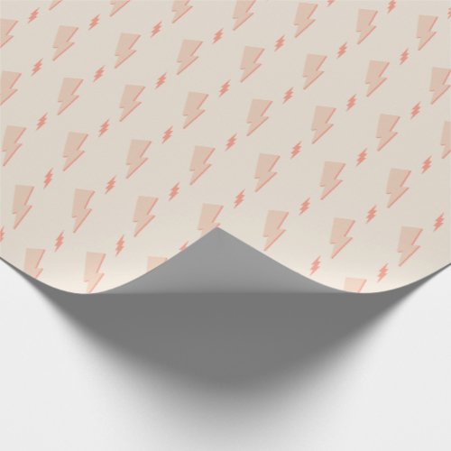 cute preppy aesthetic pink lightning bolt wrapping paper