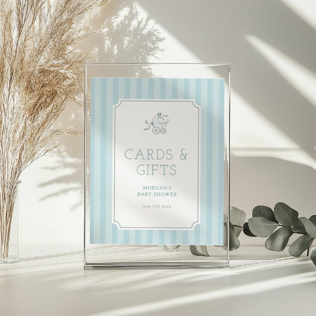 Cute Preppy Baby Stroller Baby Shower Invitation Acrylic Sign (Creator Uploaded)