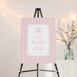 Cute Preppy Baby Stroller Baby Shower Invitation Foam Board