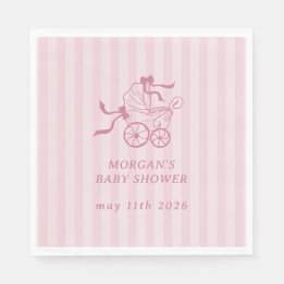 Cute Preppy Baby Stroller Baby Shower Napkins
