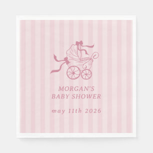 Cute Preppy Baby Stroller Baby Shower Napkins