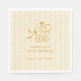 Cute Preppy Baby Stroller Baby Shower Napkins