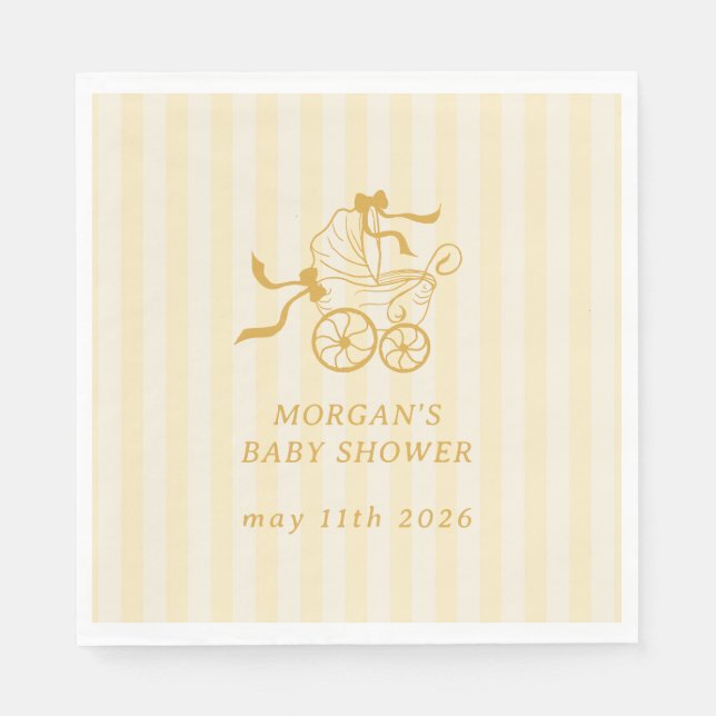Cute Preppy Baby Stroller Baby Shower Napkins (Front)
