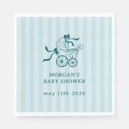 Cute Preppy Baby Stroller Baby Shower Napkins
