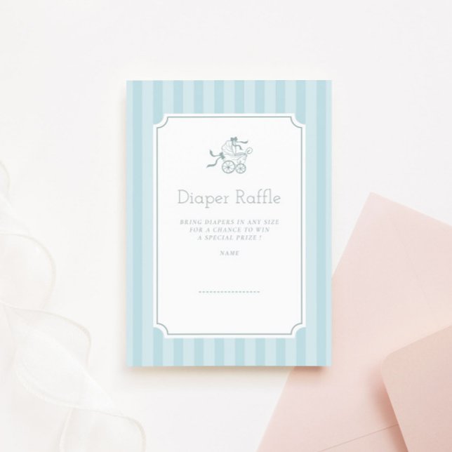 Cute Preppy Baby Stroller Diaper Raffle Thank You Card (Creator Uploaded)