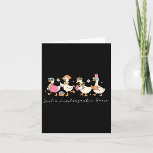 Cute Preppy Back To School Gooses Just A Kindergar Card