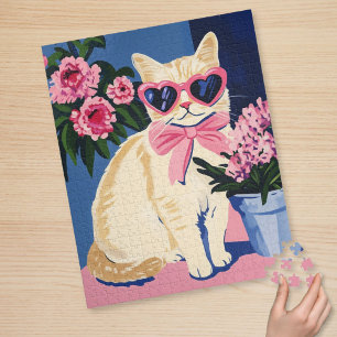 Cute Preppy Cat Puzzle