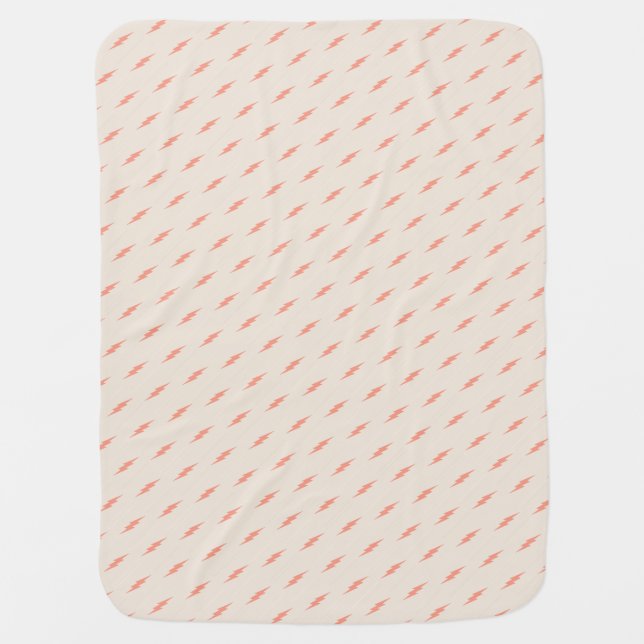 cute preppy esthetic pink lightning bolt baby blanket (Front)